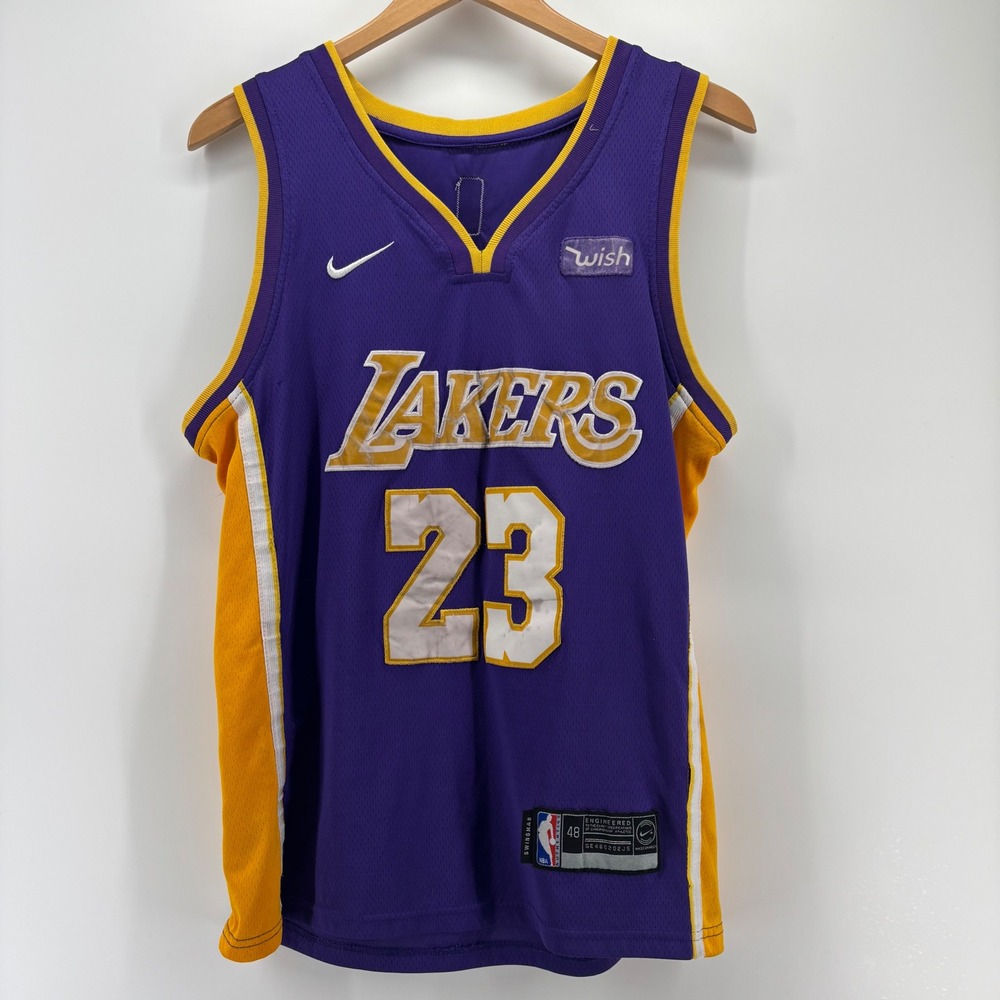 Nike Lakers Jersey Mens 48 L Purple LeBron James 23 Statement Swingman Wish